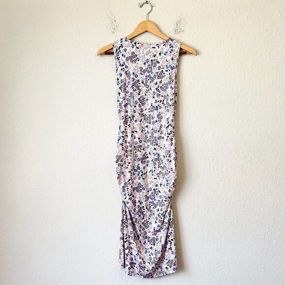 SERAPHINE Maternity Tank Dress Floral Sleeveless Ruched Bohemian - Picture 2 of 13